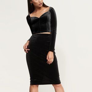 Velvet Bodycon Skirt